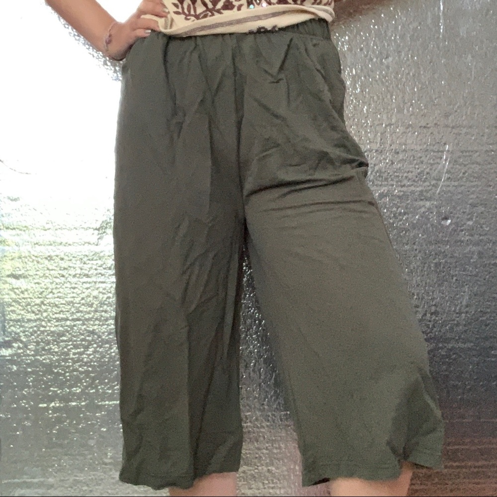 Casual high waisted cotton culottes